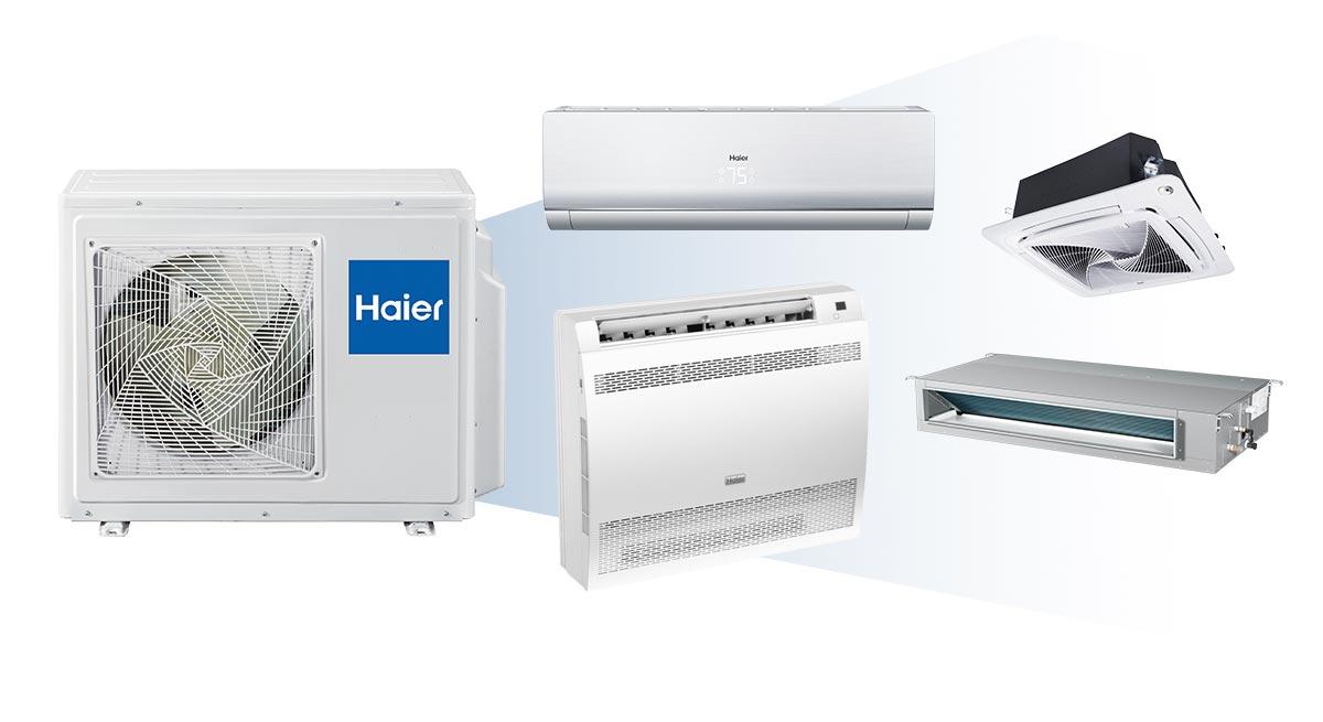 Photo of FlexFit outdoor unit connecting to different types of indoor units Photo of FlexFit outdoor unit connecting to different types of indoor units
